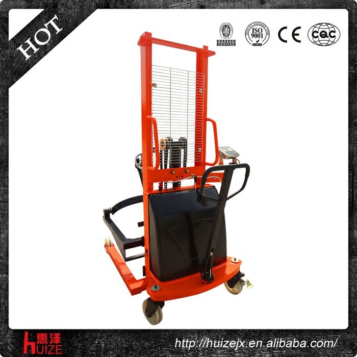 半電動稱重油桶車（夾鐵桶，手搖翻轉(zhuǎn)倒料）